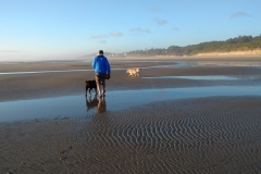 With the dogs at Oregon's Beachside State Park