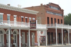 This is the tiny mining town of Eureka, Nevada, which despite a population of only 480 is by far the largest town in Eureka County.  From our Ep. 221:  https://youtu.be/aNhOJw6t2yQ