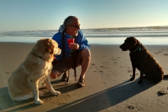 With the dogs at Oregon's Beachside State Park